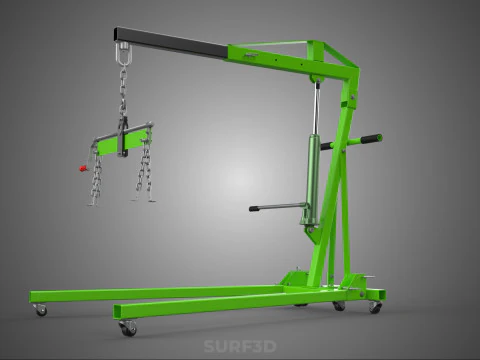 MOBILE ENGINE CRANE HOIST LIFTER STAND LEVELER BALANCER LOAD TON 3D Model