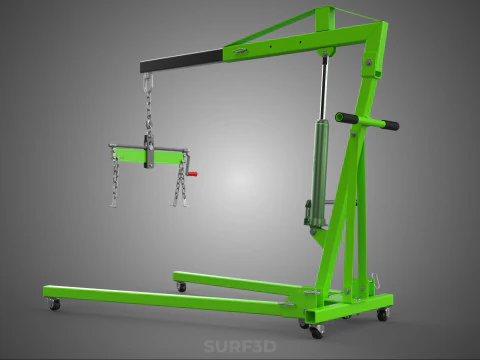 MOBILE ENGINE CRANE HOIST LIFTER STAND LEVELER BALANCER LOAD TON 3D Model