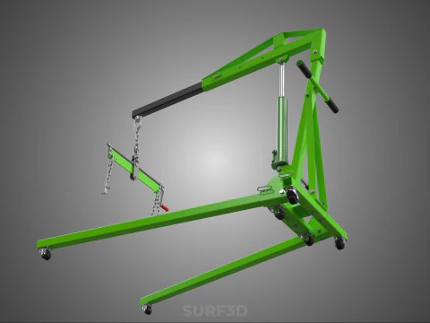 MOBILE ENGINE CRANE HOIST LIFTER STAND LEVELER BALANCER LOAD TON 3D Model