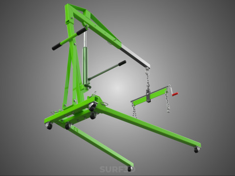 MOBILE ENGINE CRANE HOIST LIFTER STAND LEVELER BALANCER LOAD TON Modello 3D
