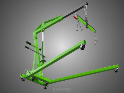 MOBILE ENGINE CRANE HOIST LIFTER STAND LEVELER BALANCER LOAD TON 3D Model
