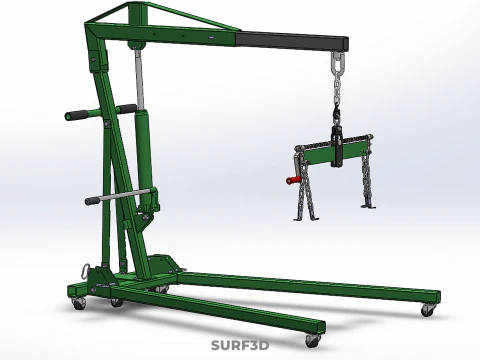 MOBILE ENGINE CRANE HOIST LIFTER STAND LEVELER BALANCER LOAD TON 3D Model