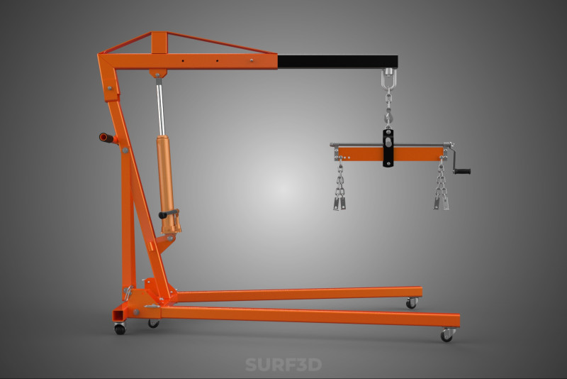 CRANE ENGINE HOIST LIFT WINCH HYDRAULIC LEVELER BALANCER LOAD UP 3D Model .c4d .max .obj .3ds .fbx .stl .blend