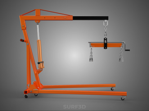 CRANE ENGINE HOIST LIFT WINCH HYDRAULIC LEVELER BALANCER LOAD UP 3D Model