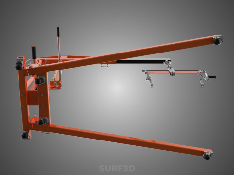 CRANE ENGINE HOIST LIFT WINCH HYDRAULIC LEVELER BALANCER LOAD UP 3D Model