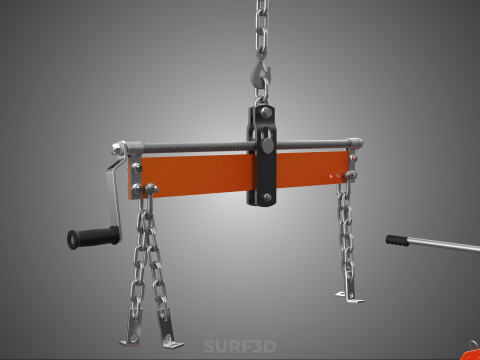 CRANE ENGINE HOIST LIFT WINCH HYDRAULIC LEVELER BALANCER LOAD UP 3D Model