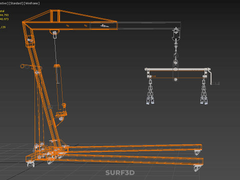CRANE ENGINE HOIST LIFT WINCH HYDRAULIC LEVELER BALANCER LOAD UP 3D Model