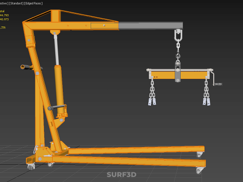 CRANE ENGINE HOIST LIFT WINCH HYDRAULIC LEVELER BALANCER LOAD UP 3D Model