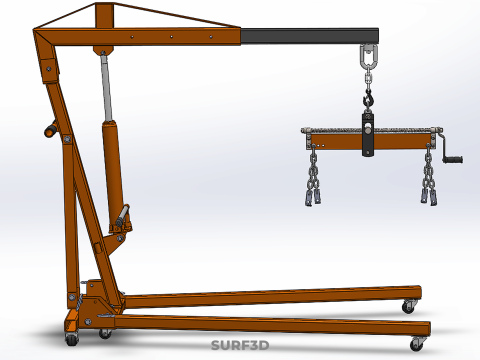 CRANE ENGINE HOIST LIFT WINCH HYDRAULIC LEVELER BALANCER LOAD UP 3D Model