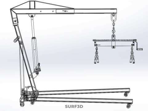 CRANE ENGINE HOIST LIFT WINCH HYDRAULIC LEVELER BALANCER LOAD UP 3D Model