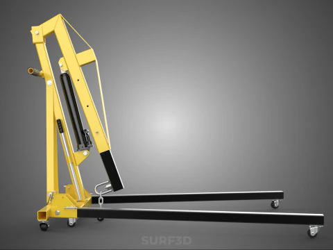 ARM FOLDED HYDRAULIC JACK MOBILE ENGINE CRANE HOIST LIFTING SHOP 3D Model