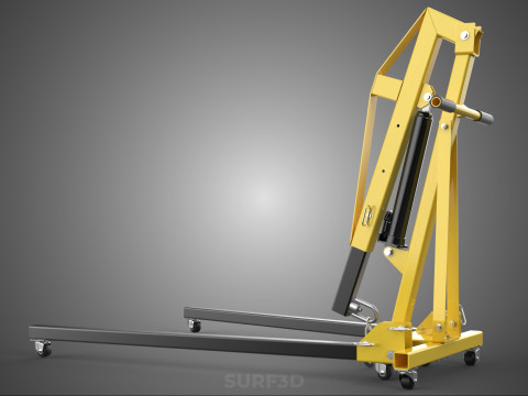 ARM FOLDED HYDRAULIC JACK MOBILE ENGINE CRANE HOIST LIFTING SHOP Modelo 3D
