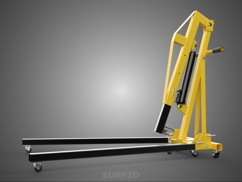 ARM FOLDED HYDRAULIC JACK MOBILE ENGINE CRANE HOIST LIFTING SHOP Modelo 3D