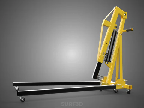 ARM FOLDED HYDRAULIC JACK MOBILE ENGINE CRANE HOIST LIFTING SHOP 3D Model