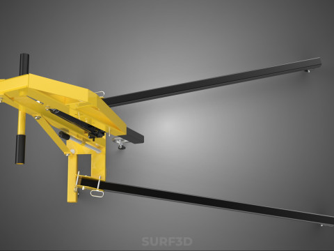 ARM FOLDED HYDRAULIC JACK MOBILE ENGINE CRANE HOIST LIFTING SHOP Modelo 3D