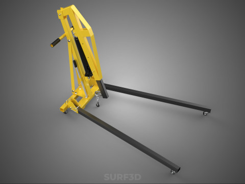 ARM FOLDED HYDRAULIC JACK MOBILE ENGINE CRANE HOIST LIFTING SHOP Modelo 3D