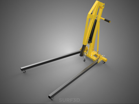 ARM FOLDED HYDRAULIC JACK MOBILE ENGINE CRANE HOIST LIFTING SHOP Modelo 3D