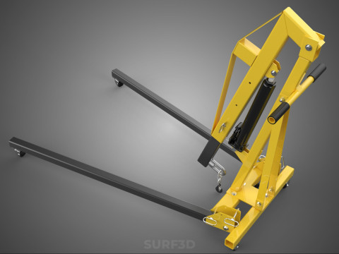 ARM FOLDED HYDRAULIC JACK MOBILE ENGINE CRANE HOIST LIFTING SHOP Modelo 3D
