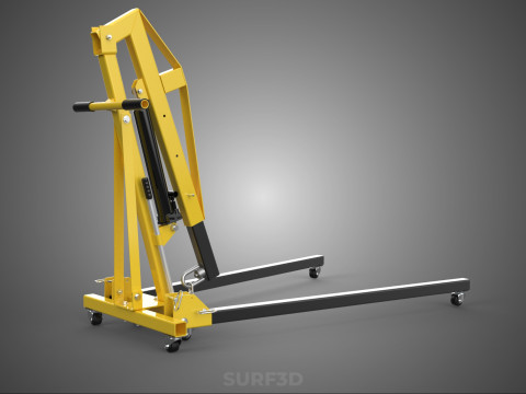 ARM FOLDED HYDRAULIC JACK MOBILE ENGINE CRANE HOIST LIFTING SHOP Modelo 3D