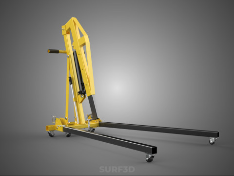 ARM FOLDED HYDRAULIC JACK MOBILE ENGINE CRANE HOIST LIFTING SHOP Modelo 3D