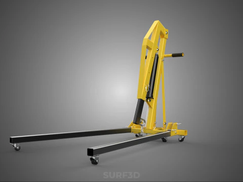 ARM FOLDED HYDRAULIC JACK MOBILE ENGINE CRANE HOIST LIFTING SHOP 3D Model