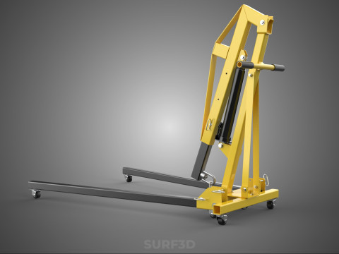 ARM FOLDED HYDRAULIC JACK MOBILE ENGINE CRANE HOIST LIFTING SHOP Modelo 3D