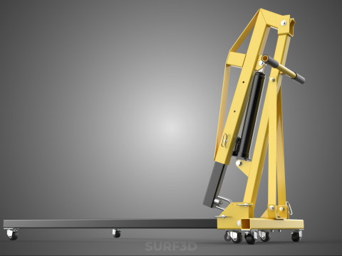 ARM FOLDED HYDRAULIC JACK MOBILE ENGINE CRANE HOIST LIFTING SHOP Modelo 3D