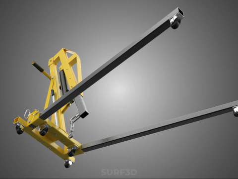 ARM FOLDED HYDRAULIC JACK MOBILE ENGINE CRANE HOIST LIFTING SHOP 3D Model