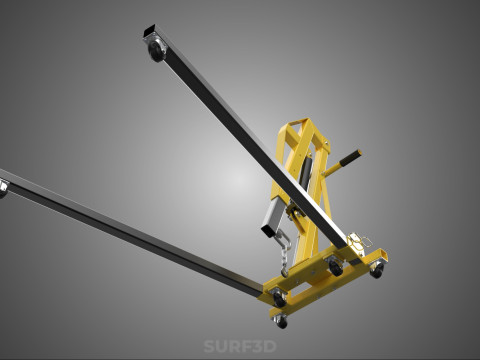 ARM FOLDED HYDRAULIC JACK MOBILE ENGINE CRANE HOIST LIFTING SHOP Modelo 3D