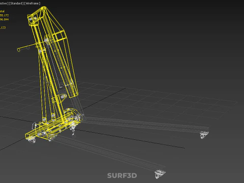 ARM FOLDED HYDRAULIC JACK MOBILE ENGINE CRANE HOIST LIFTING SHOP 3D Model