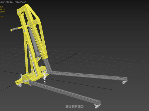 ARM FOLDED HYDRAULIC JACK MOBILE ENGINE CRANE HOIST LIFTING SHOP 3D Model