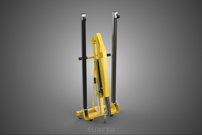 FULLY FOLDED HYDRAULIC JACK ENGINE CRANE HOIST LIFTING COMPACT Modelo 3D .c4d .max .obj .3ds .fbx .stl .blend