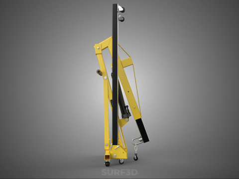 FULLY FOLDED HYDRAULIC JACK ENGINE CRANE HOIST LIFTING COMPACT Modelo 3D