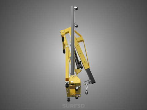 FULLY FOLDED HYDRAULIC JACK ENGINE CRANE HOIST LIFTING COMPACT Modelo 3D