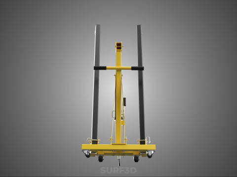 FULLY FOLDED HYDRAULIC JACK ENGINE CRANE HOIST LIFTING COMPACT Modelo 3D