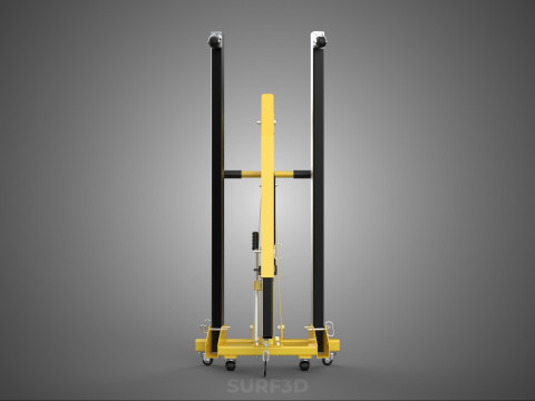 FULLY FOLDED HYDRAULIC JACK ENGINE CRANE HOIST LIFTING COMPACT Modelo 3D