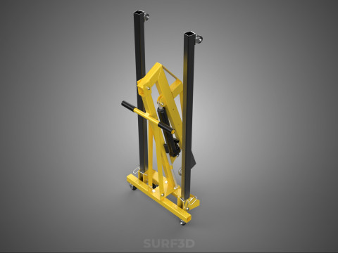 FULLY FOLDED HYDRAULIC JACK ENGINE CRANE HOIST LIFTING COMPACT Modelo 3D