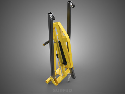 FULLY FOLDED HYDRAULIC JACK ENGINE CRANE HOIST LIFTING COMPACT Modelo 3D