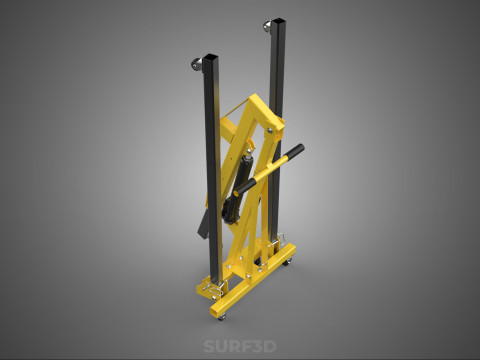 FULLY FOLDED HYDRAULIC JACK ENGINE CRANE HOIST LIFTING COMPACT Modelo 3D