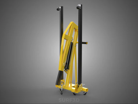 FULLY FOLDED HYDRAULIC JACK ENGINE CRANE HOIST LIFTING COMPACT 3D Model