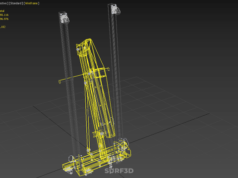 FULLY FOLDED HYDRAULIC JACK ENGINE CRANE HOIST LIFTING COMPACT Modelo 3D