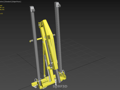 FULLY FOLDED HYDRAULIC JACK ENGINE CRANE HOIST LIFTING COMPACT Modelo 3D