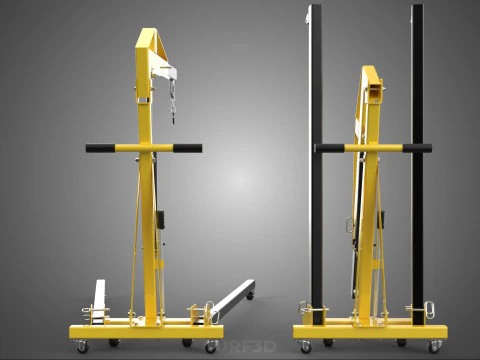 COLLAPSIBLE FOLDING FOLDABLE FOLD HYDRAULIC ENGINE CRANE HOIST 3D Model