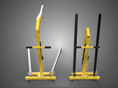 COLLAPSIBLE FOLDING FOLDABLE FOLD HYDRAULIC ENGINE CRANE HOIST 3D Model