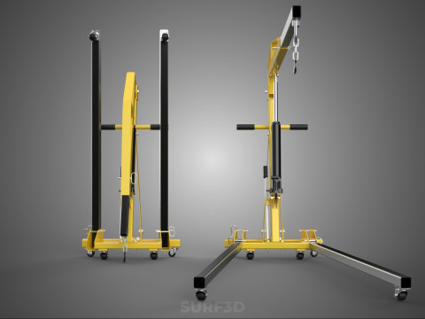 COLLAPSIBLE FOLDING FOLDABLE FOLD HYDRAULIC ENGINE CRANE HOIST Model 3D