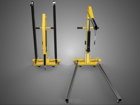 COLLAPSIBLE FOLDING FOLDABLE FOLD HYDRAULIC ENGINE CRANE HOIST Model 3D