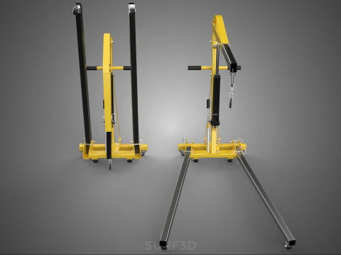 COLLAPSIBLE FOLDING FOLDABLE FOLD HYDRAULIC ENGINE CRANE HOIST 3D Model