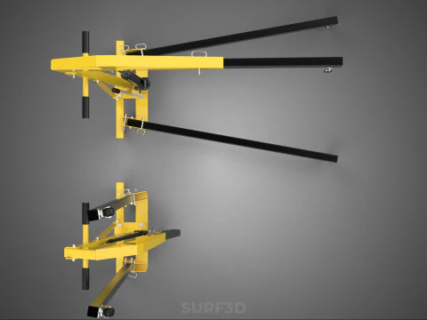 COLLAPSIBLE FOLDING FOLDABLE FOLD HYDRAULIC ENGINE CRANE HOIST 3D Model