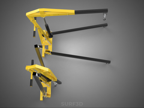 COLLAPSIBLE FOLDING FOLDABLE FOLD HYDRAULIC ENGINE CRANE HOIST Model 3D