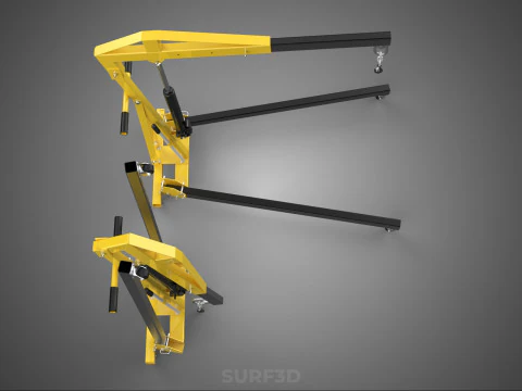 COLLAPSIBLE FOLDING FOLDABLE FOLD HYDRAULIC ENGINE CRANE HOIST 3D Model